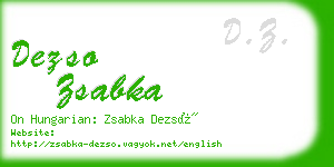 dezso zsabka business card